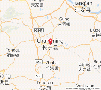 Map of Changning, Sichuan