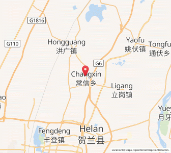 Map of Changxin, Ningxia Hui Autonomous Region