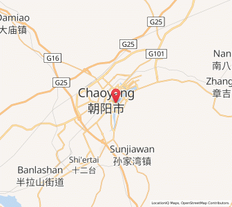 Map of Chaoyang, Liaoning