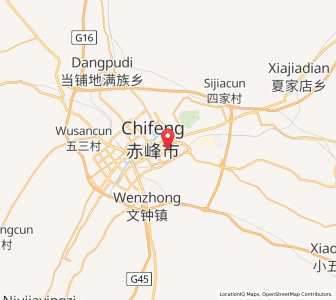Map of Chifeng, Inner Mongolia