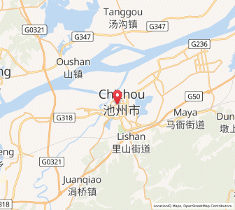 Map of Chizhou, Anhui