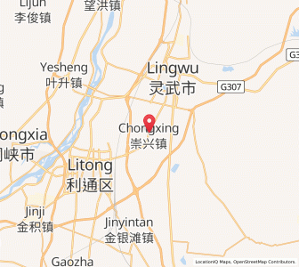 Map of Chongxing, Ningxia Hui Autonomous Region