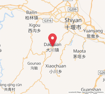 Map of Dachuan, Hubei