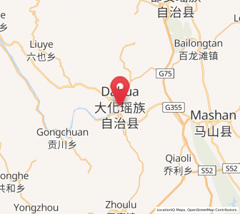 Map of Dahua, Guangxi