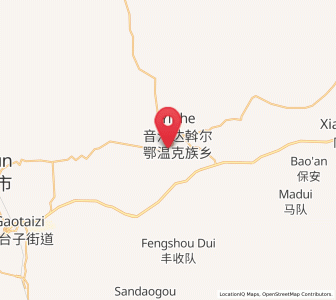 Map of Dawo’er Minzu, Inner Mongolia