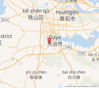 Map of Daye, Hubei