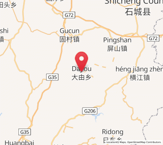 Map of Dayou, Jiangxi