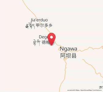 Map of Dege, Sichuan