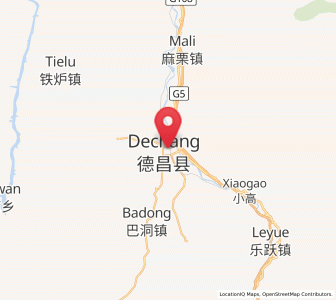 Map of Dezhou, Sichuan