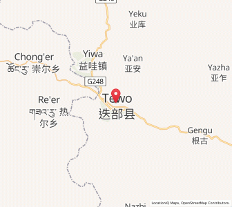 Map of Dianga, Gansu