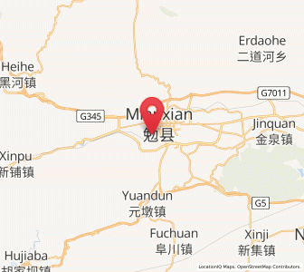 Map of Dingjunshan, Shaanxi