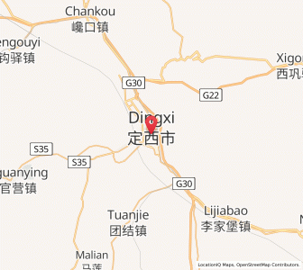 Map of Dingxi, Gansu