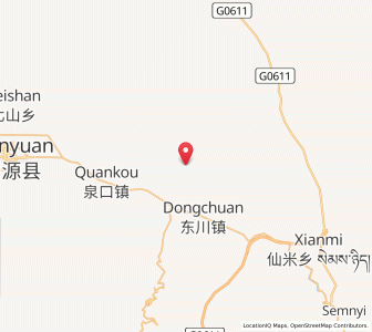 Map of Dongchuan, Qinghai