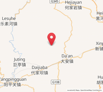 Map of Donghuanggou, Shaanxi