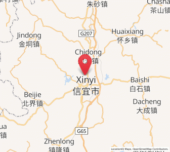 Map of Dongzhen, Guangdong