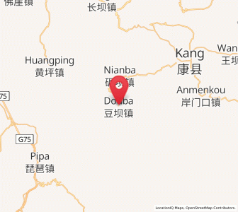 Map of Douba, Gansu