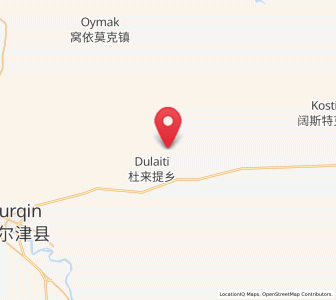 Map of Dulayti, Xinjiang