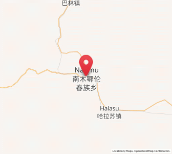 Map of Elunchun Minzu, Inner Mongolia