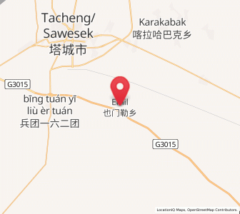 Map of Emil, Xinjiang