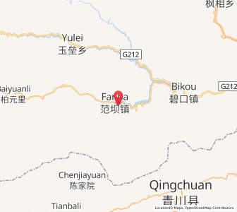 Map of Fanba, Gansu