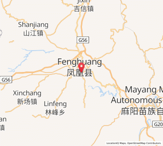 Map of Fenghuang, Hunan