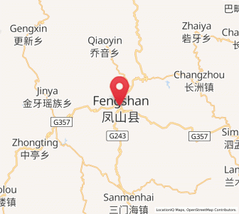 Map of Fengshan, Guangxi