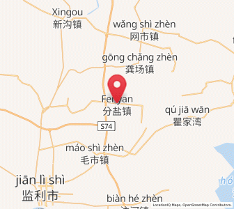 Map of Fenyan, Hubei
