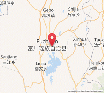 Map of Fuchuan, Guangxi