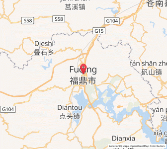 Map of Fuding, Fujian