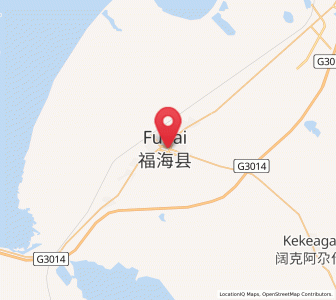 Map of Fuhai, Xinjiang