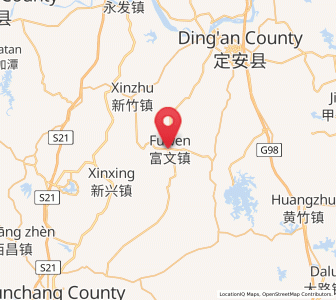 Map of Fuwen, Hainan