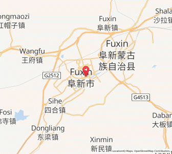 Map of Fuxin, Liaoning
