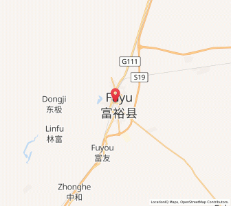 Map of Fuyu, Heilongjiang