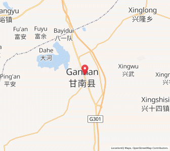 Map of Gannan, Heilongjiang