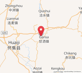 Map of Gansa, Guangdong