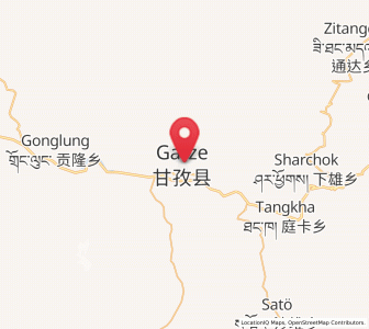 Map of Ganzi, Sichuan
