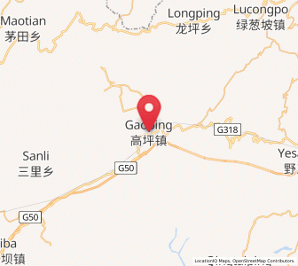 Map of Gaoping, Hubei