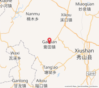 Map of Gaotian, Chongqing