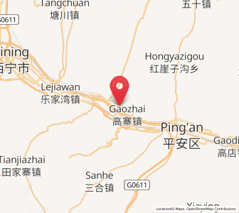 Map of Gaozhai, Qinghai