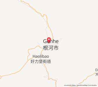 Map of Genhe, Inner Mongolia