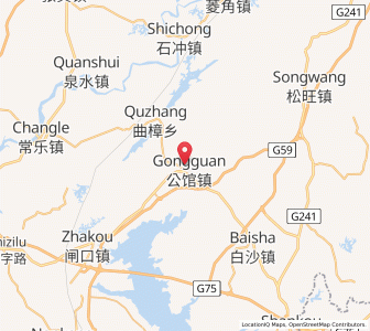 Map of Gongguan, Guangxi