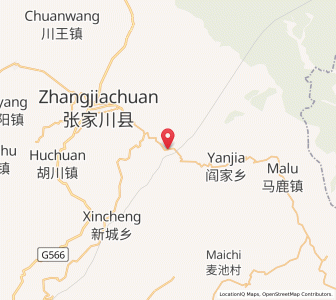 Map of Gongmen, Gansu