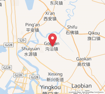 Map of Gouyan, Liaoning