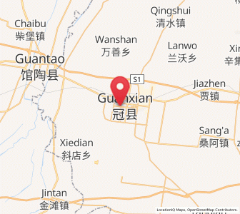Map of Guancheng, Shandong