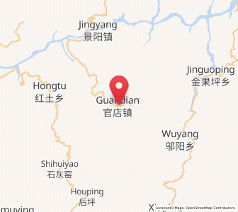 Map of Guandian, Hubei