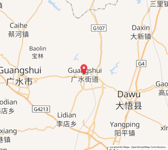 Map of Guangshui, Hubei