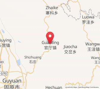 Map of Guanting, Ningxia Hui Autonomous Region