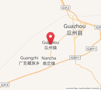 Map of Guazhou, Gansu