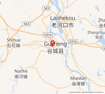 Map of Gucheng Chengguanzhen, Hubei