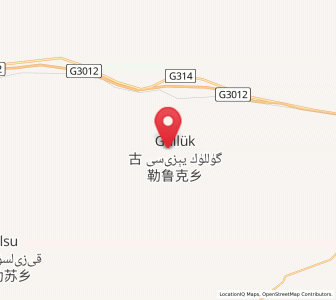 Map of Guleluke, Xinjiang